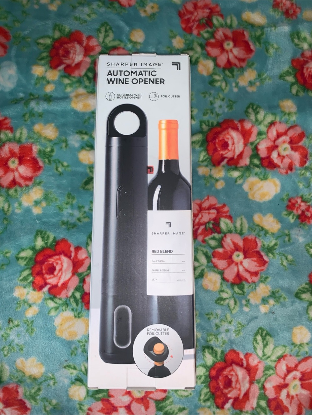 Sharper Image Automatic Wine Opener Sleek Black Battery Operated